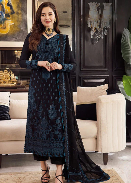 Embroidered Unstitched 3 Piece Chiffon Suit -EM0030-Party Wear