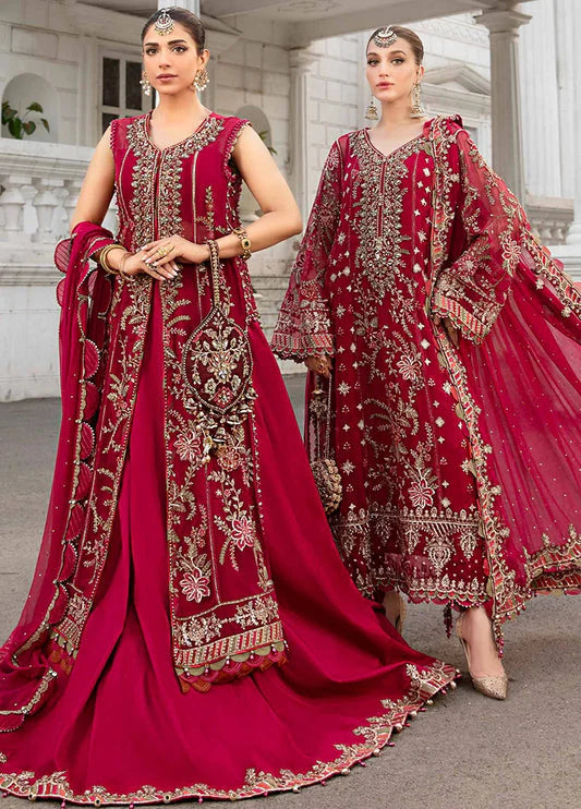 Embroidered Chiffon 3 Piece Unstitched Suit-EM0027Party Wear